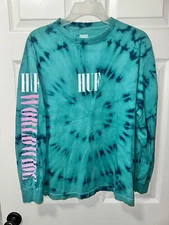 HUF Worldwide Green Tie Dye T-Shirt Size Small S