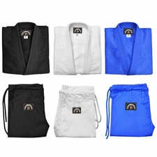 Erwachsene brasilianische Jui Jitsu Karate Uniform Jacke & Hose 10oz mit weißem Gürtel 1303