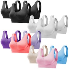 3Packs Sport Bras Seamless Medium Support Tank Sports Running Yoga Sleeping Bras