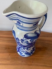 Jarra mayólica azul/blanco Italia 45 cm Samgria enorme