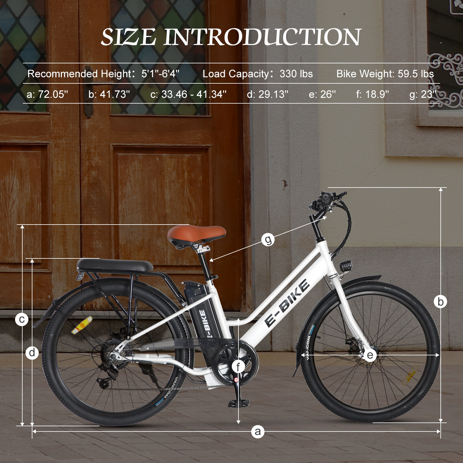 E-Bike 26 City City Urban Retro vélo électrique acier RH 43cm 25km/h 50km