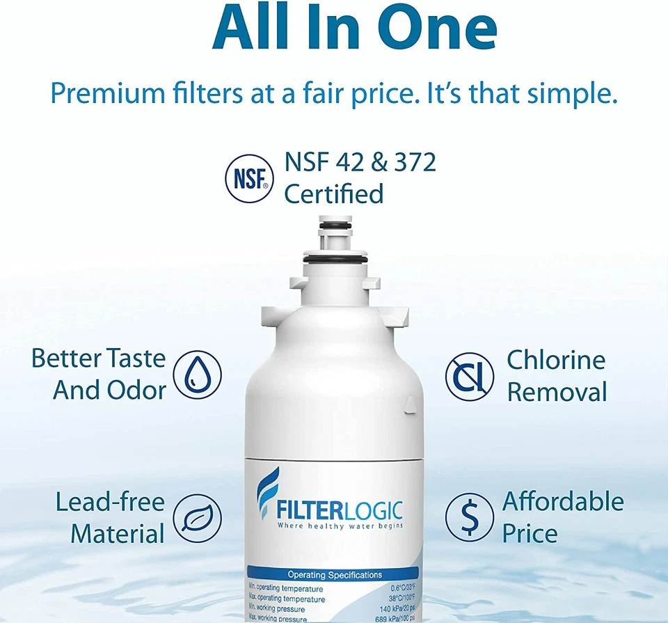FilterLogic ADQ73613401 Refrigerator Water Filter, Replacement for LG® LT800P® - Image 4 of 4
