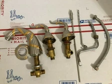 Phylrich Ribbon & Reed Double Handle Powder Room Deck Tub Set with Lever