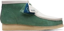 Clarks Originals Mens Wallabee Moccasin Boot VCY Green Leather Casual Moccasin