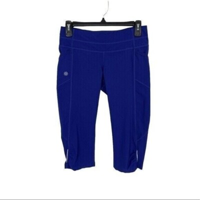 Athleta Dobby Be Free Capri Pants Small Blue Stretch Athletic Cropped