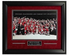 Chicago Blackhawk 2015 Stanley Cup Celebration Deluxe Suede Framed 16x20
