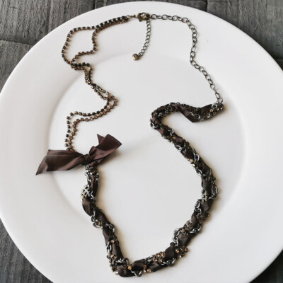 35'' Loft Weaved Single Strand Necklace Gift Vintage Women Party Holiday Jewelry