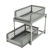 2-Tier Pull Out Under Sink Cabinet Organizer Multi-Purpose Under Sink Shelf