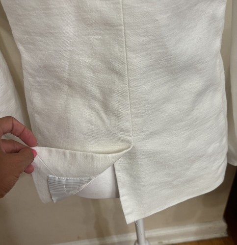J.Crew Parke Blazer Stretch Linen White size 0 /XS $198 🔥 - Picture 10 of 15