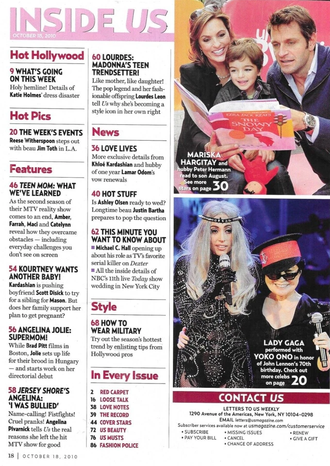 Us Weekly Magazine Teen Mom Angelina Jolie Brad Pitt Kourtney Kardashian 2010 - Image 2 of 4