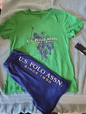 Boys Size 8 Shorts Tshirt Sleepwear U.s. Polo Assn New Fast Free Shipping