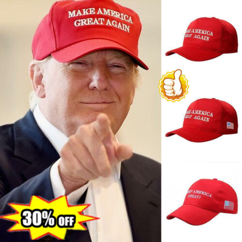 MAGA Make America Great Again Kapelusz Prezydent Donald Czapka Czerwony kapelusz Unisex. - Zdjęcie 1 z 11
