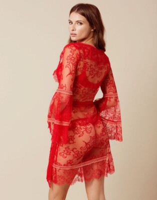 Kimono Agent Provocateur ALANNAH Taille M - Rouge Et Rose, Neuf Avec étiquette, Luxe Dentelle