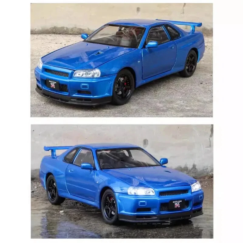 1/24 Nissan Skyline GTR-R34 Fast & Furious Alloy Car Model Diecast Toy Vehicle - Image 3 of 4