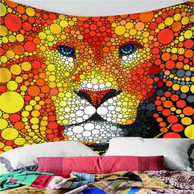 Nice Tiger Red Yellow 3D Wall Hang Cloth Tapestry Fabric Decorations Decor