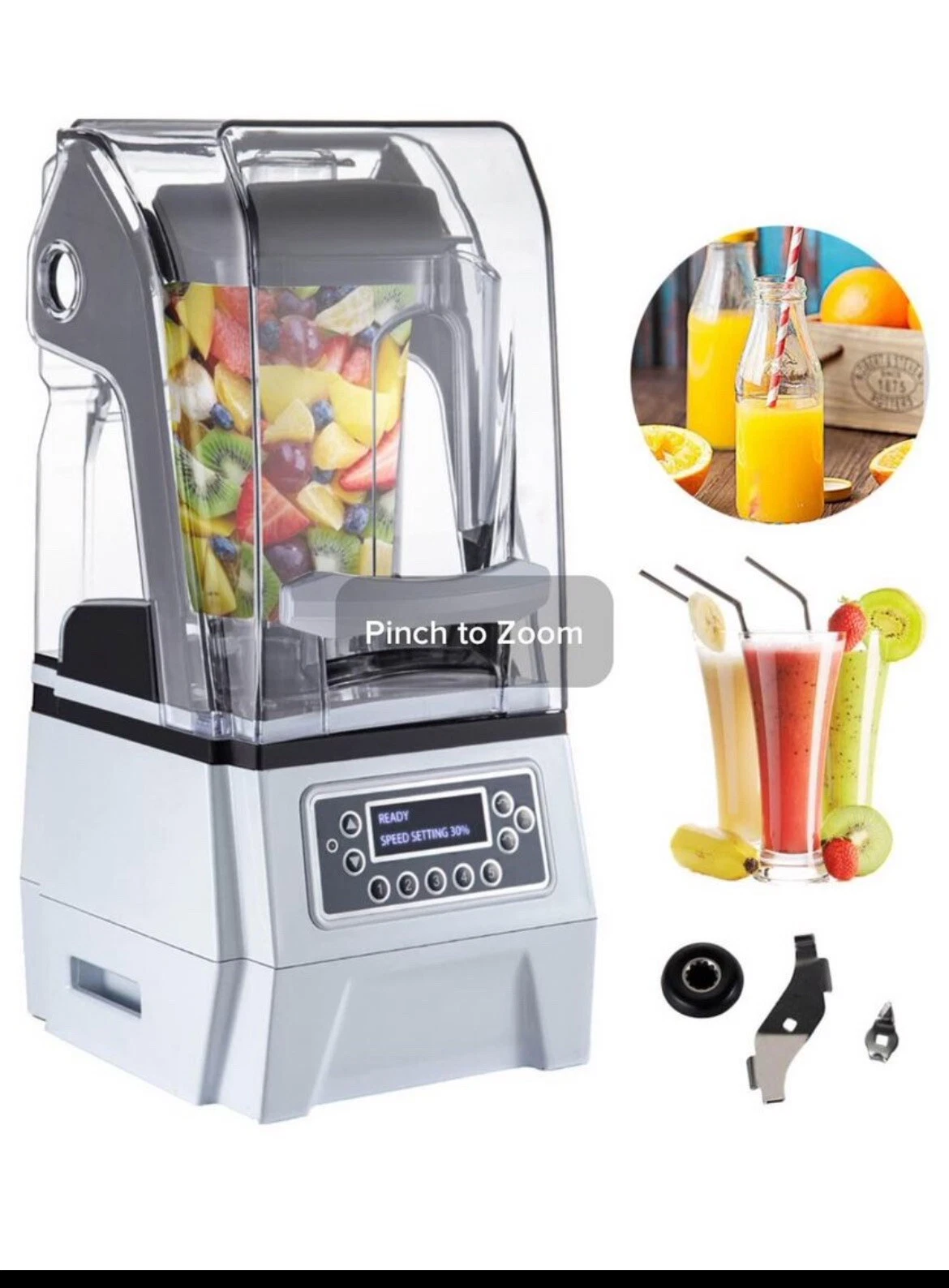 Vevor 1.5L Professional Countertop Blender Smoothie Blender Fruit Juicer Mixer.
Opens in a new windo