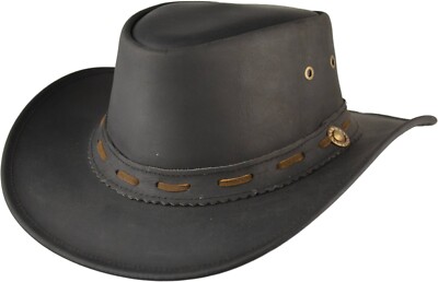 Jacaru Australia Swagman Leder kultiger Western Cowboy Hut Herren Damen Filme Hut