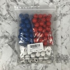 20mm Wooden Beads for Crafts Assorted Colors Red White and Blue 4th of July