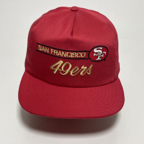 Vintage San Francisco 49ers Mütze Kappe Druckknopflasche rot amerikanische Nadel NFL EUC - Bild 1 von 15
