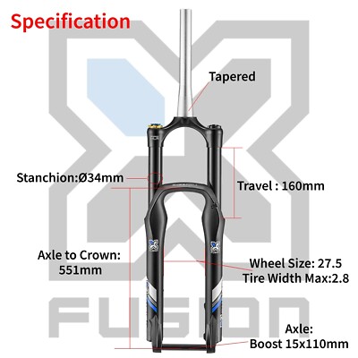 Bike Fork Fusion Trace 36 Xfusion Mtb XFusion Sweep Boost HLR MTB