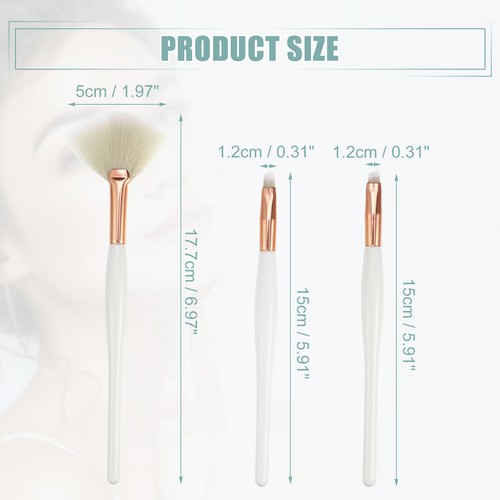 3 Stück Make-up Pinsel Satz Gesichts Concealer Pinsel Lidschatten Wischpinsel - Bild 5 von 7