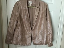 Chico's 2Gorgeous Glimmering Blush Metallic Shimmer Jacket Professional Blazer