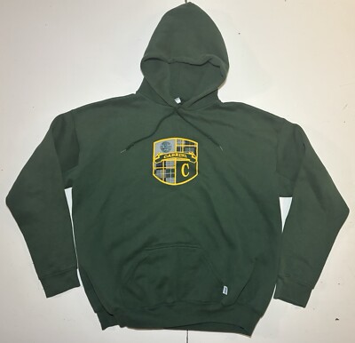 80s 90s Discus Athletic Cabrini NOLA School Hoodie Sweatshirt XL Green Vintage