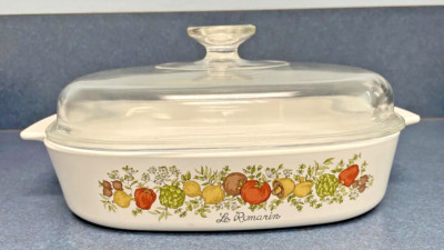 CORNING WARE Spice of Life Le Romarin A 10 B with Lid 10 x 10 x 2 Casserole Dish