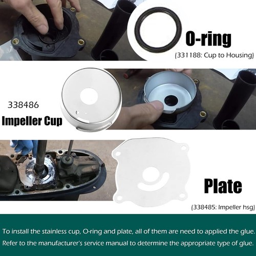 Water Pump Impeller Kit 5001595 For Johnson Evinrude BRP OMC Outboard 75-250 HP - Bild 4 von 18