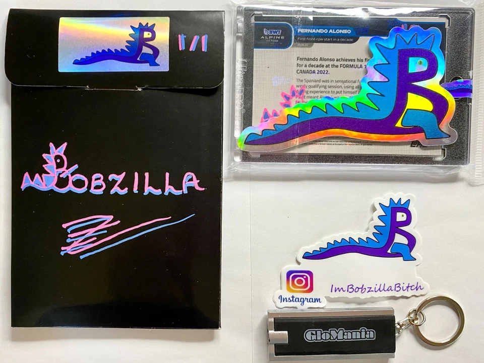 Fernando Alonso 2022 Topps Now 031 Formula 1 F1 UV Embellished Bobzilla Auto 1/1 - Image 4 of 4