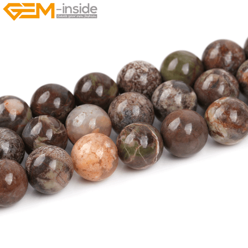Rain Forest Onyx Agate 15" Strand Brown Natural Beads For Women's Jewellery - Picture 42 of 49