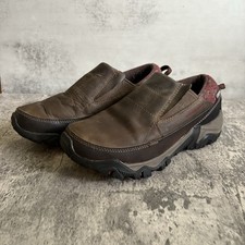 MERRELL WOMEN'S POLARAND ROVE MOC BROWN LEATHER SLIP ON SHOES SIZE 7 M