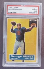 1956 Topps George Blanda, NFL Chicago Bears, #11, PSA MINT 9 Wow!