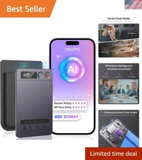 AI Voice Recorder with 64GB Memory & Noise Cancellation - 152 Languages Support