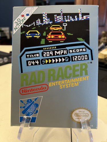 Rad Racer Nintendo NES CIB Excellent Condition With Glasses. Oval Seal