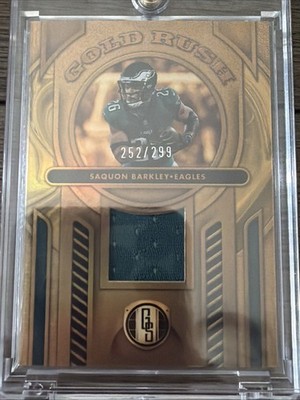 Saquon Barkley 2024 Panini Gold Standard /299 Gold Rush Jersey Relic #GR-SBY