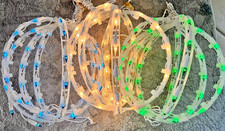 Christmas Hanging Balls Ornaments Holiday Sphere Orbs 3 Lg Round Light Up 11"