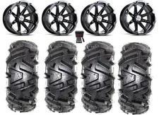 MSA Black Diesel 14" UTV Wheels 28" Moto MTC Tires Polaris RZR XP 1000 / PRO XP
