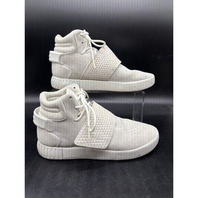 Adidas Tubular Invader Strap Mens Size 5 Womens 6 Ivory Suede Trainers BA9370