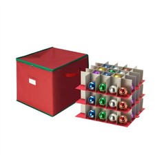 Christmas Ornament Storage Chest Holds 75 Balls w/Dividers Stackable 16 Inches