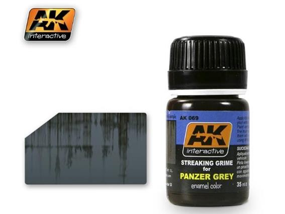 AK Interactive 00069 35ml - Streaking Grime for Panzer Grey