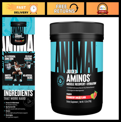 BCAA Amino Acids Powder - EAA Hydration with Electrolytes & Sea Salt, Strawberry