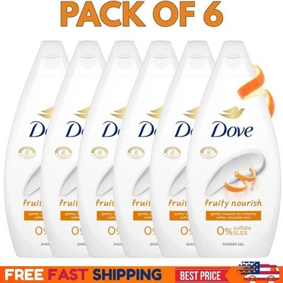 Dove Shower Gel Fruity Nourish 450ml (6 Pack) Bulk Body Wash for Glowing Skin