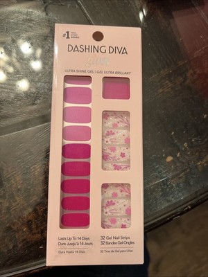 Dashing Diva Nail Strips Gloss Ultra Shine Gel Fleur Flair Up 32 Nail Strips
