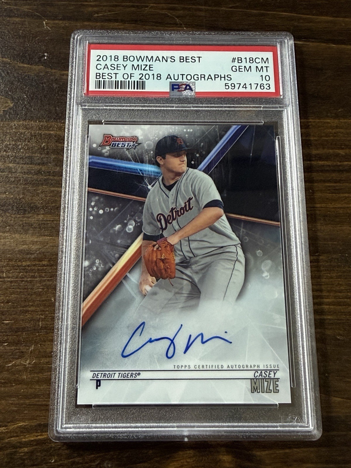 2018 Bowman's Best of 2018 Casey Mize Auto Tigers PSA 10 RC All Star Signed