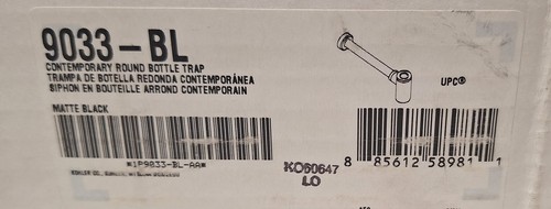 Trampa para botellas redonda contemporánea Kohler K-9033-BL - negra - Imagen 3 de 3