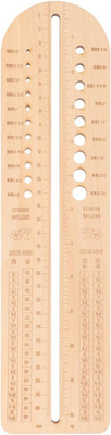 Wooden Sock Blocker Ruler for Knitting and Crochet Measuring Tool with Needle Ga