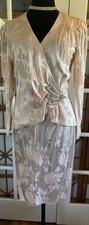 Vintage Michael Marcella Ltd Pink Jacquard 2 Piece Set Size 6