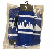 Lot of 3 Strideline Seattle City Line Royal Blue Socks M/L D2