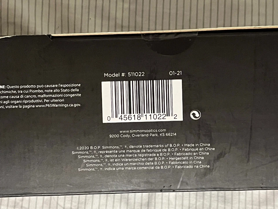 Mira para rifle Simmons 22 Mag 4X32 mm modelo 511022 incluye anillos estilo tejedor de 1" nueva Foto 3 de 4